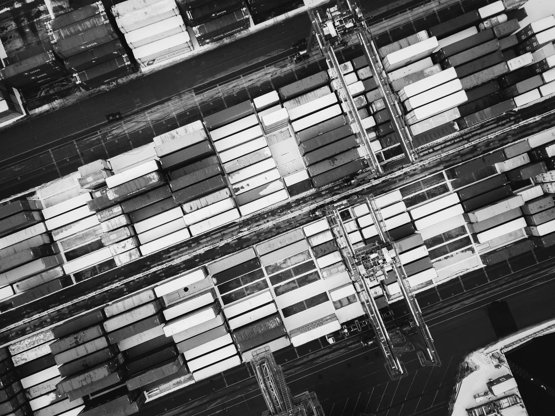 Container port from above